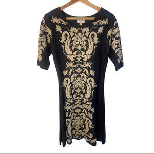 Eci New York || Black & Gold Dress || Small